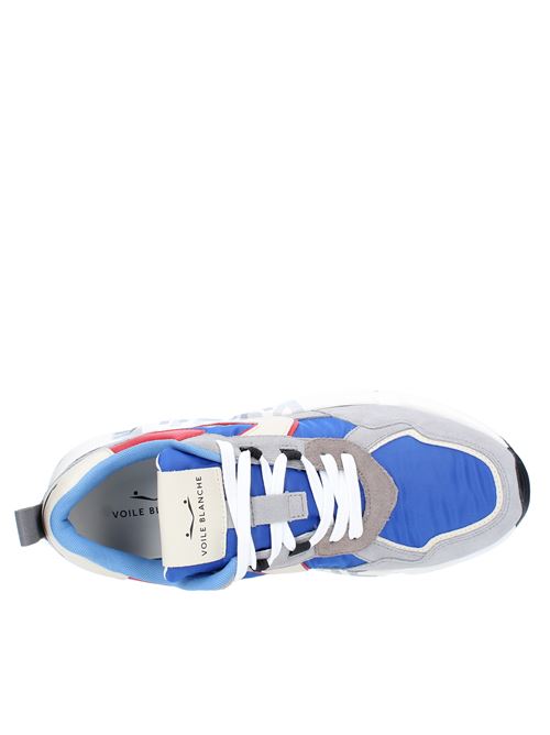 Suede leather and fabric sneakers VOILE BLANCHE | CLUB16GREY/AZURE/RED