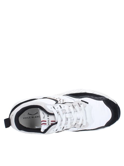 Sneakers in camoscio pelle e tessuto VOILE BLANCHE | CLUB18BLACK/WHITE