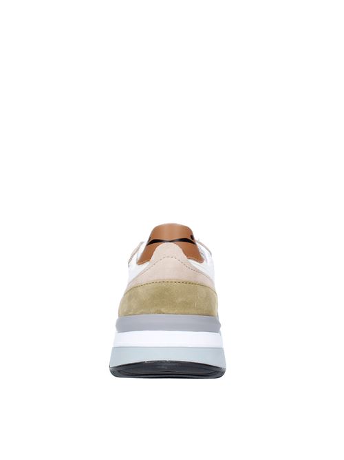 Suede leather and fabric trainers VOILE BLANCHE | KHILIANGREY/WHITE/BEIGE