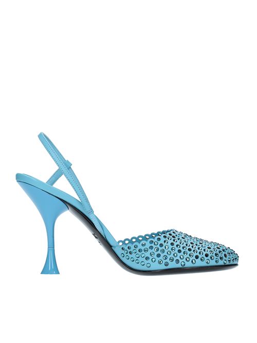 Slingback pump in leather 3JUIN | CLOE 095 BOTTE LORDTURQUOISE