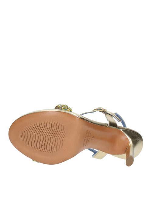 Leather sandals ALBANO | 3258 METALLIZZATOPLATINO