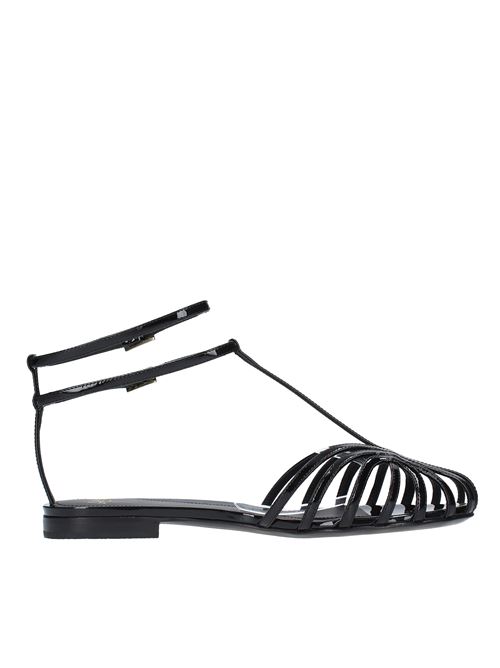 Leather flat sandals ALEVI MILANO | L19SC003.5.0004997NERO