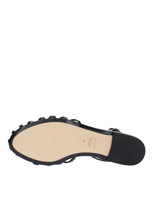 Leather flat sandals ALEVI MILANO | L19SC003.5.0004997NERO