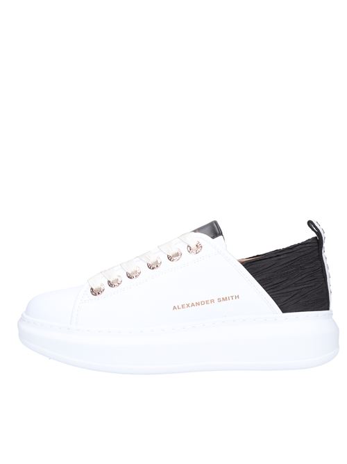 Leather and fabric trainers ALEXANDER SMITH | E2D 28WBK WEMBLEYBIANCO-NERO