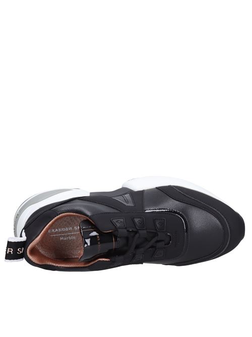 Faux leather and fabric trainers ALEXANDER SMITH | M1D 54BLK MARBLENERO