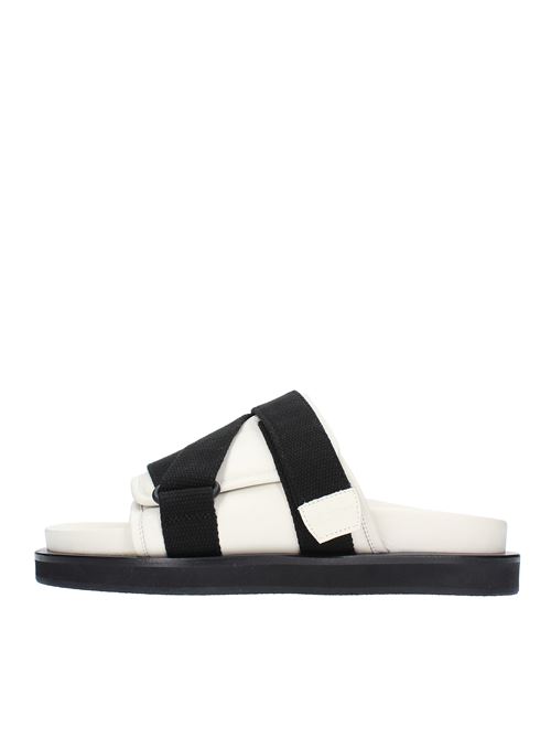 Mules in leather and fabric AMBUSH | BMIH001S22LEA0011000PANNA