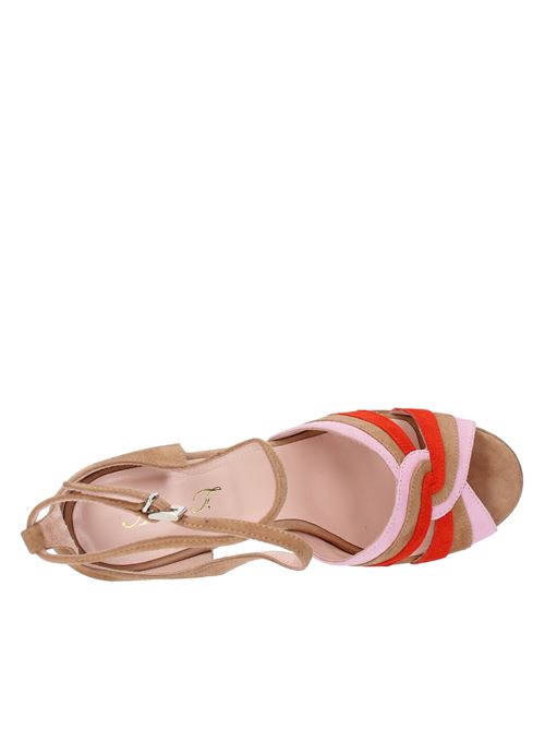Suede sandals ANNA F. | 3189MARRONE-ROSSO-ROSA