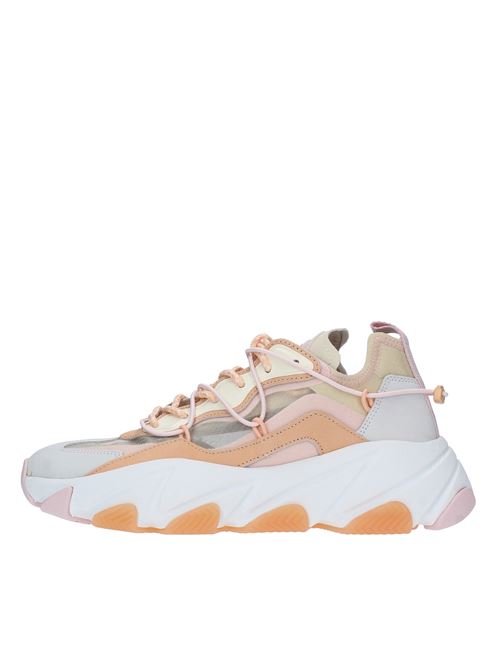 EXTRA BIS model trainers in leather and fabric ASH | EXTRA BISBEIGE-ARANCIO