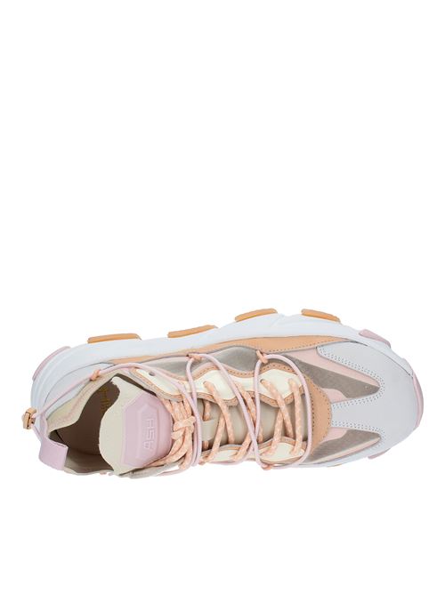 EXTRA BIS model trainers in leather and fabric ASH | EXTRA BISBEIGE-ARANCIO
