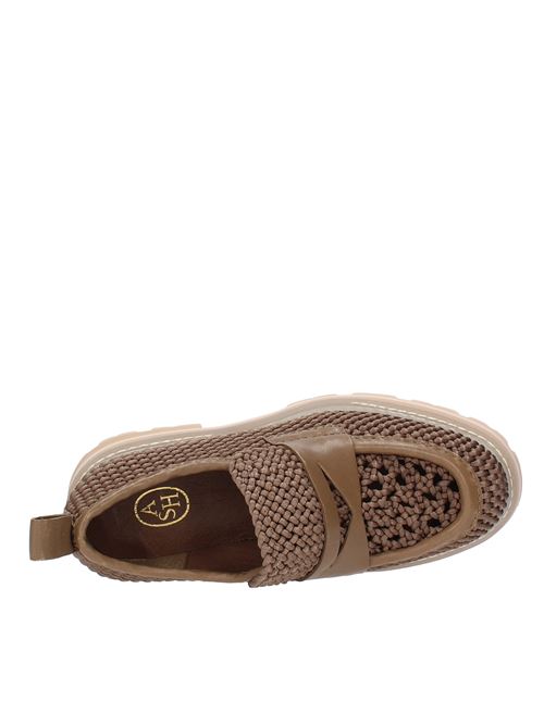 GENIAL moccasins in leather and fabric ASH | GENIAL INTRECCIOSESAME