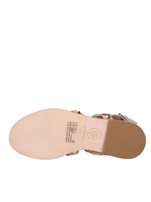 Flat leather sandals ASH | PACIFICSKIN