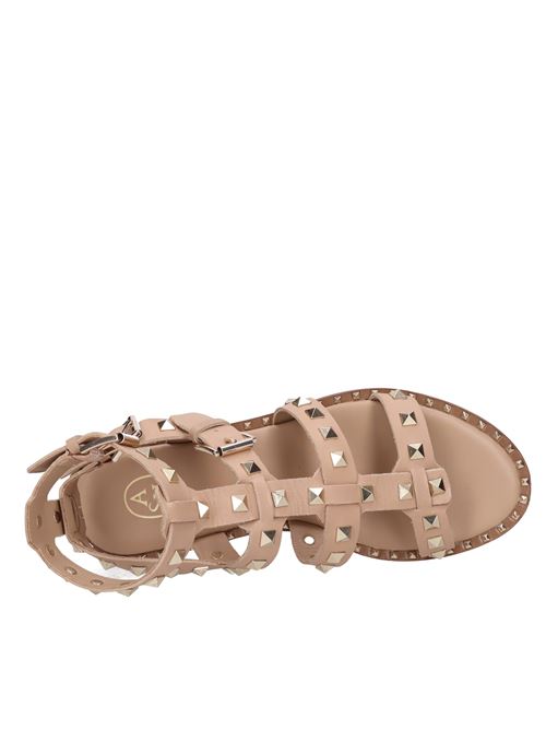 Flat leather sandals ASH | PACIFICSKIN