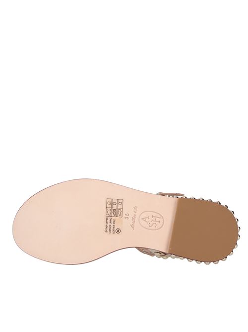 Flat thong sandals in leather ASH | PAROSORO
