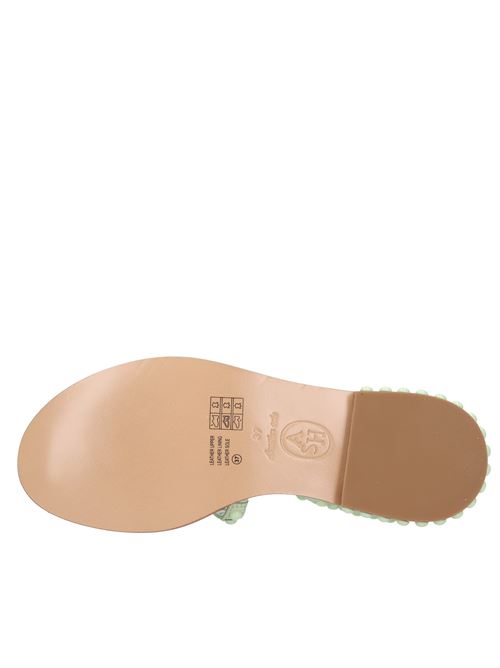 Flat leather sandals ASH | PRECIOUS BISSEAFOAM