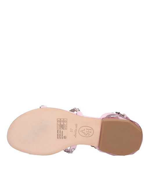 Flat leather sandals ASH | SAPHIRCRYSTAL ROSE