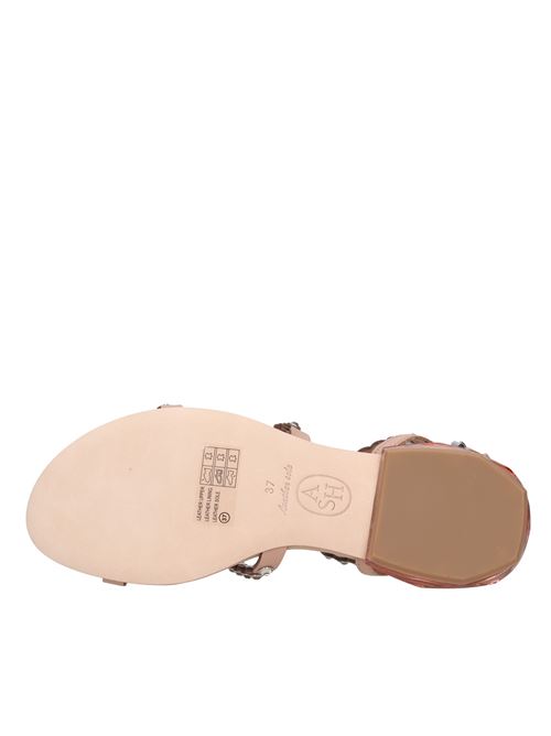 Flat leather sandals ASH | SAPHIRSKIN