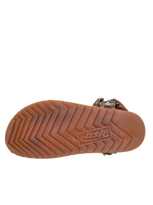 Sandali flat in pelle e tessuto ASH | UGOMARRONE