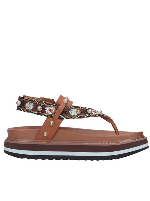 Leather and fabric thong sandals ASH | UNOCOFEE