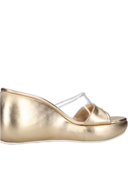 Leather and plexi wedge mules CASADEI | 1M942V0801ORO