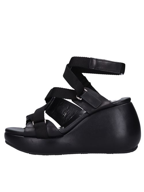 Fabric and leather wedge sandals CASADEI | CASA134NERO