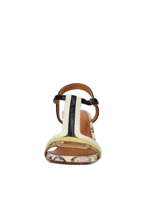 Leather sandals CHIE MIHARA | PINYATA JEEPORO-VERDE-BEIGE-NERO