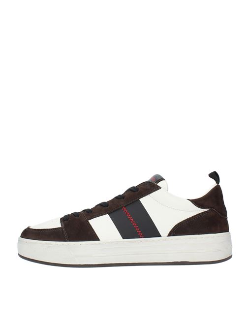 Leather and suede trainers CRIME LONDON | LOW TOP OFF COURTBIANCO-MARRONE