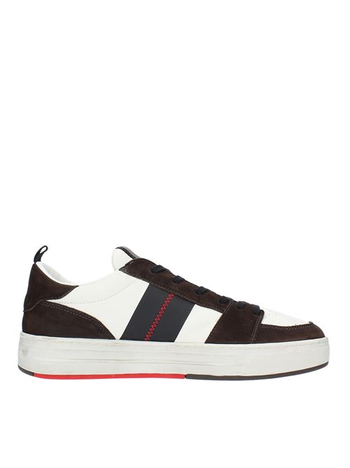 Leather and suede trainers CRIME LONDON | LOW TOP OFF COURTBIANCO-MARRONE