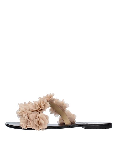 Flat sandals model ST TROPEZ in leather and tulle DANIELE ANCARANI | ST TROPEZ SERRAJEROSA