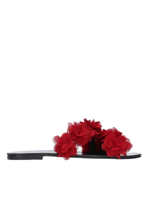 Flat sandals model ST TROPEZ in leather and tulle DANIELE ANCARANI | ST TROPEZ SERRAJEROSSO