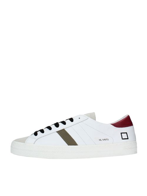 Leather and suede sneakers D.A.T.E. | HILL LOW VINTAGE CALFBIANCO-BORDEAUX