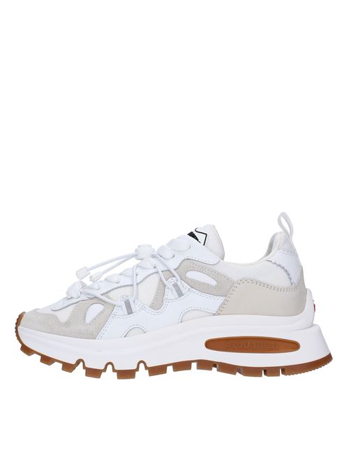 DSQUARED2 Run DS2 trainers in leather, suede and technical fabric DSQUARED2 | SNW022108106262BIANCO