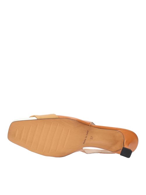 Nappa leather slingback pump ELENA DEL CHIO | 4006MARRONE-SENAPE-BEIGE
