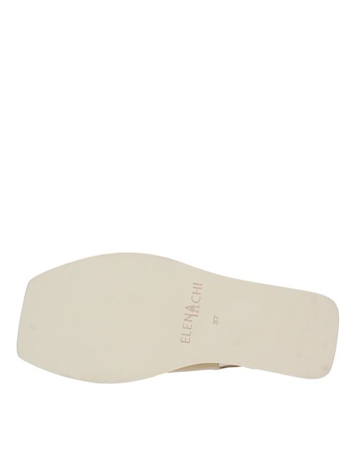 Leather wedge sandals ELENA IACHI | E3336BEIGE