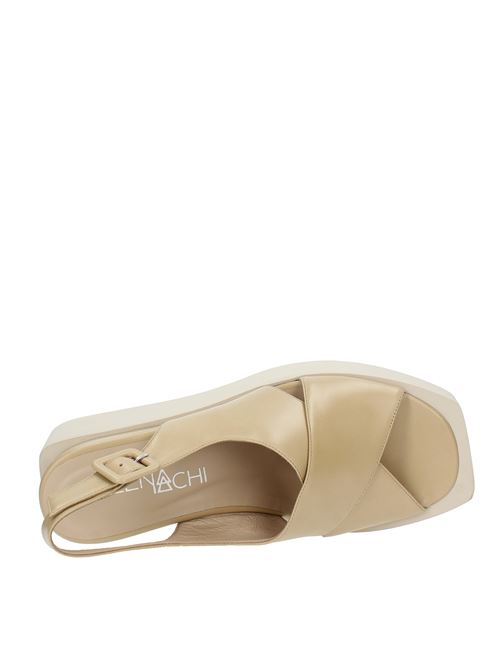 Leather wedge sandals ELENA IACHI | E3336BEIGE