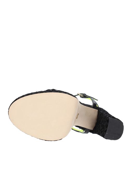 Fabric and leather sandals ELISABETTA FRANCHI | SA-35L-36E2NERO