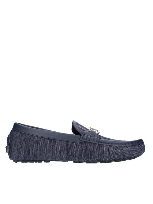 FENDI's DRIVER moccasins in blue demin with jacquard FF motif on the bowl FENDI | 7D1588AM5DJEANS
