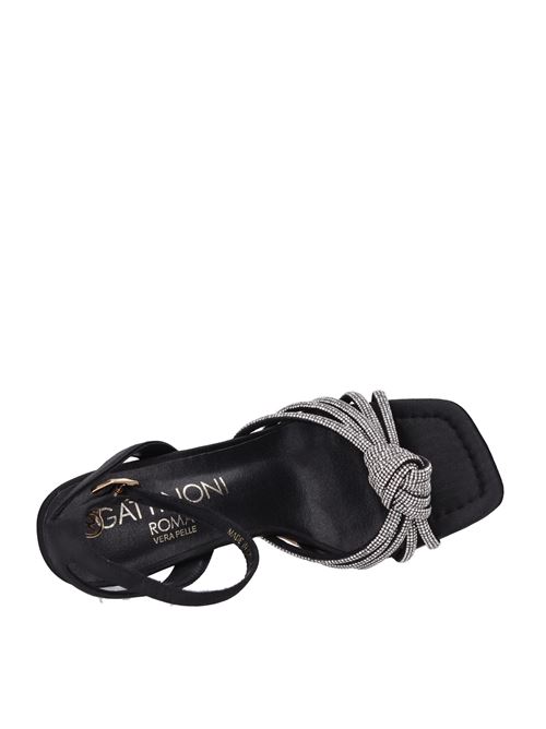 Faux leather and rhinestone sandals GATTINONI | PENMR1341WOG000NERO