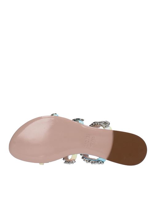 Flat sandals model ELLE in satin and rhinestones GEDEBE | ELLE PRINTED SATIN TIEMULTICOLOR