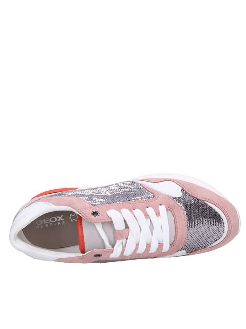 Suede and leather sneakers GEOX | D25RTB 0AT22 C1G8AROSA-GRIGIO-BIANCO