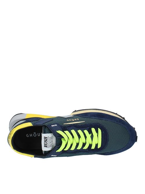 Sneakers modello RUSH GROOVE in camoscio e tessuto GHOUD | RGLM MS03BLU-GIALLO