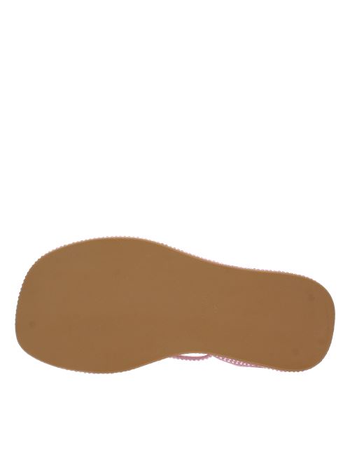Sandali flat modello ROSIE 16 in camoscio e strass GIA/RHW | ROSIE 16 STRASSROSA