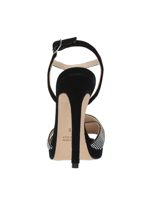 Suede and rhinestone sandals model M5053 GIANMARCO F. | M5053NERO