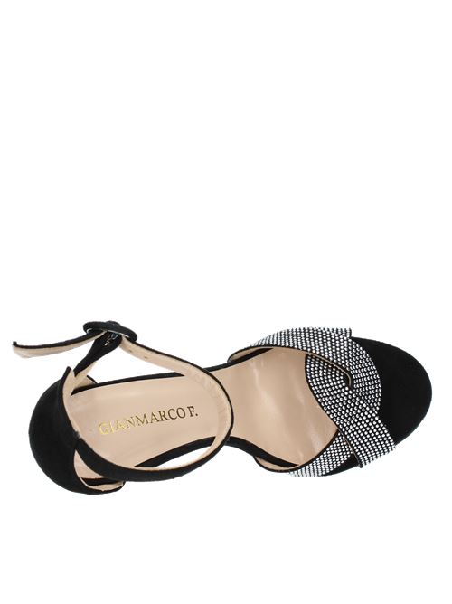 Suede and rhinestone sandals model M5060 GIANMARCO F. | M5060NERO