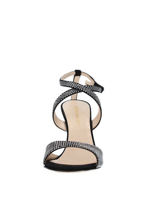 Suede and rhinestone sandals model M5079 GIANMARCO F. | M5079NERO