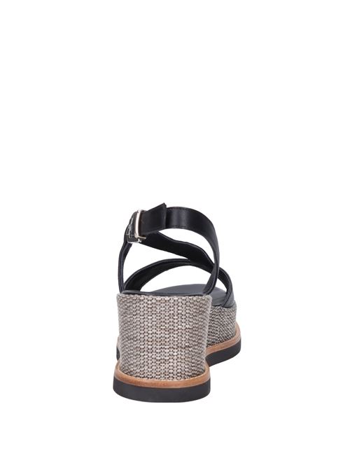 Leather wedge sandals GIANMARCO SORELLI | 2158/JIL/MGNERO