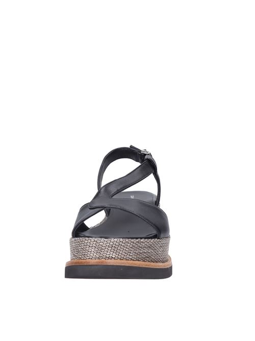 Leather wedge sandals GIANMARCO SORELLI | 2158/JIL/MGNERO