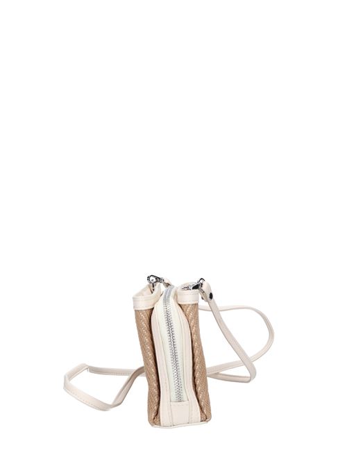 Micro Bag Spiga fabric and leather shoulder strap GIANNI CHIARINI | BA0039SABBIA