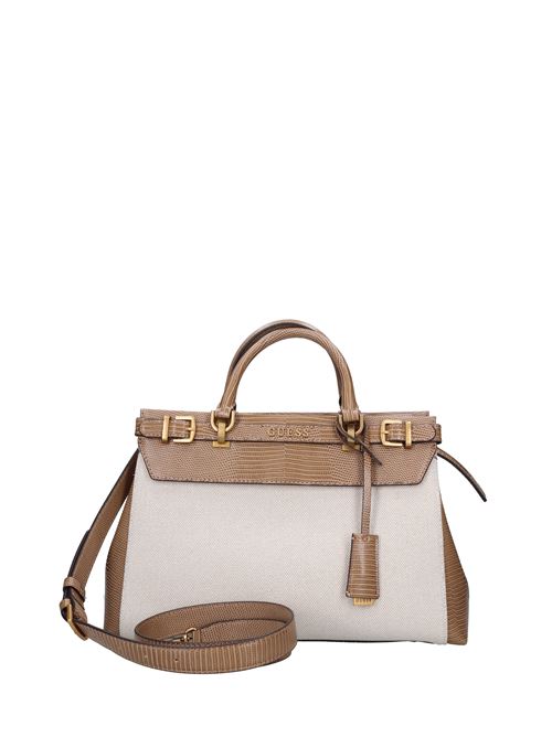 Faux leather and fabric bag GUESS | HWAB8985060NATURAL-CAMMELLO
