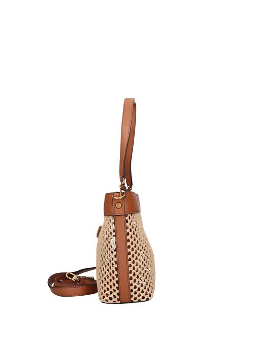 Faux leather and raffia bag GUESS | HWWH699504COGNAC