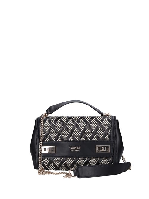 Faux leather and raffia shoulder strap GUESS | HWWR787019NERO